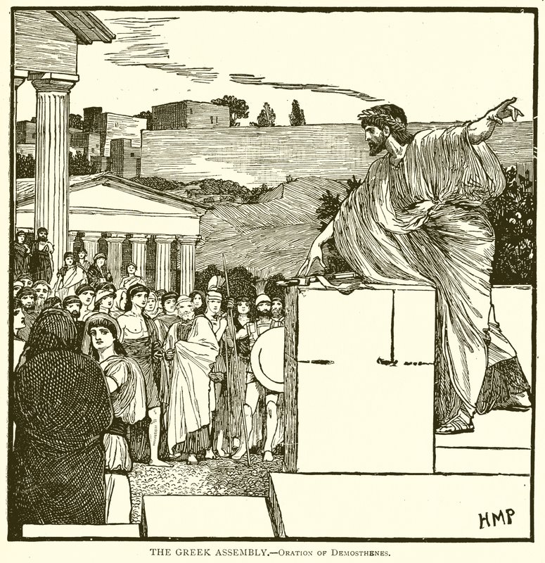 La asamblea griega.--Oración de Demóstenes de English School