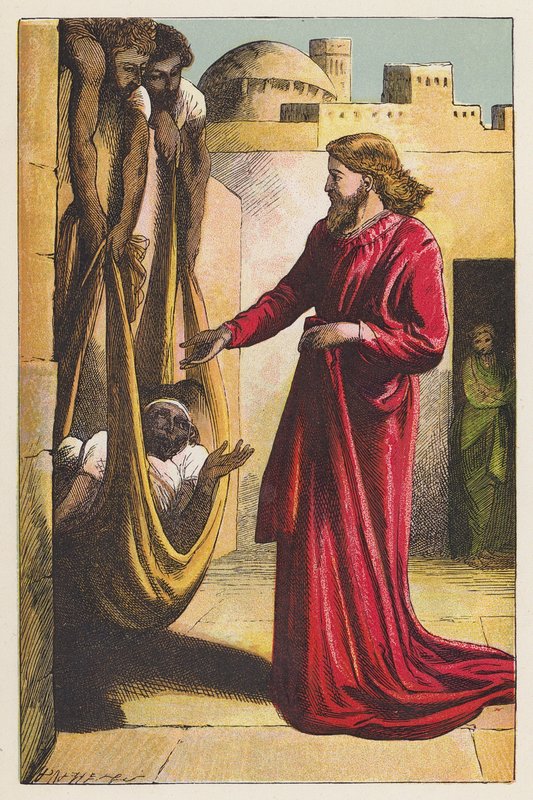The Healer (litografía en color) de English School
