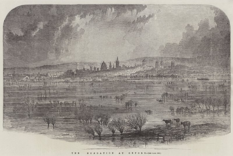 La inundación en Oxford (grabado) de English School