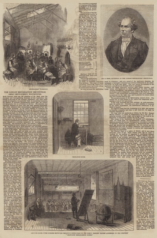 La Institución Reformatoria de Londres (grabado) de English School