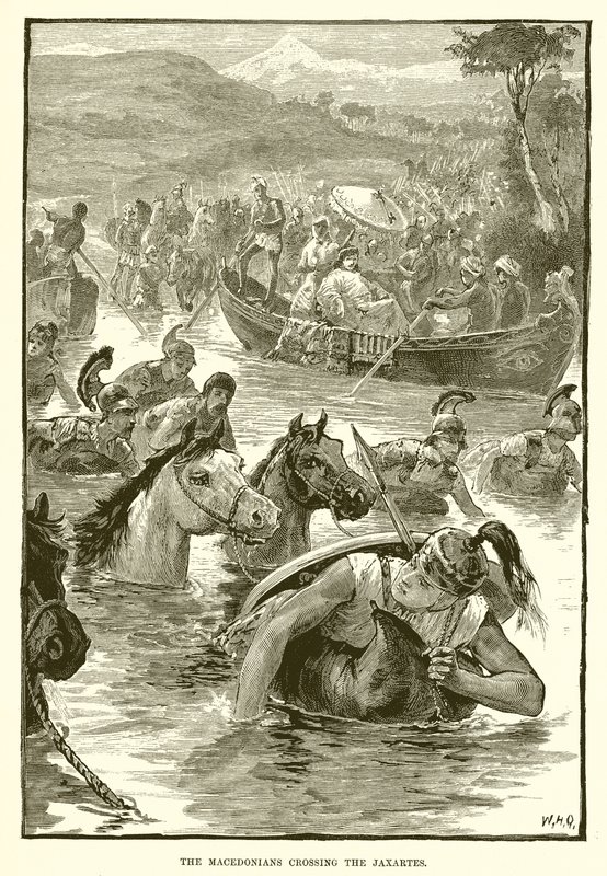 Los macedonios cruzando el Jaxartes de English School