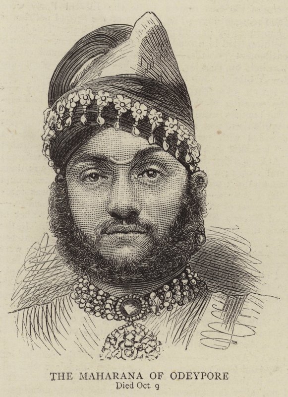 El Maharana de Odeypore (grabado) de English School