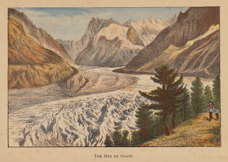 La Mer de Glace (litografía en color) de English School