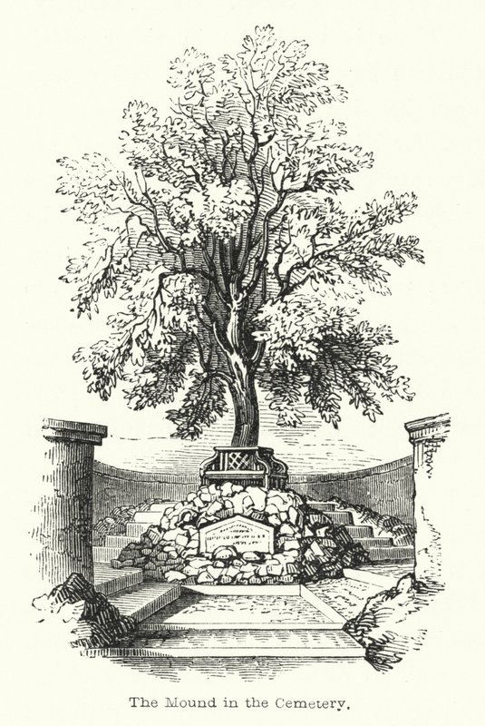El Montículo en el Cementerio (grabado) de English School