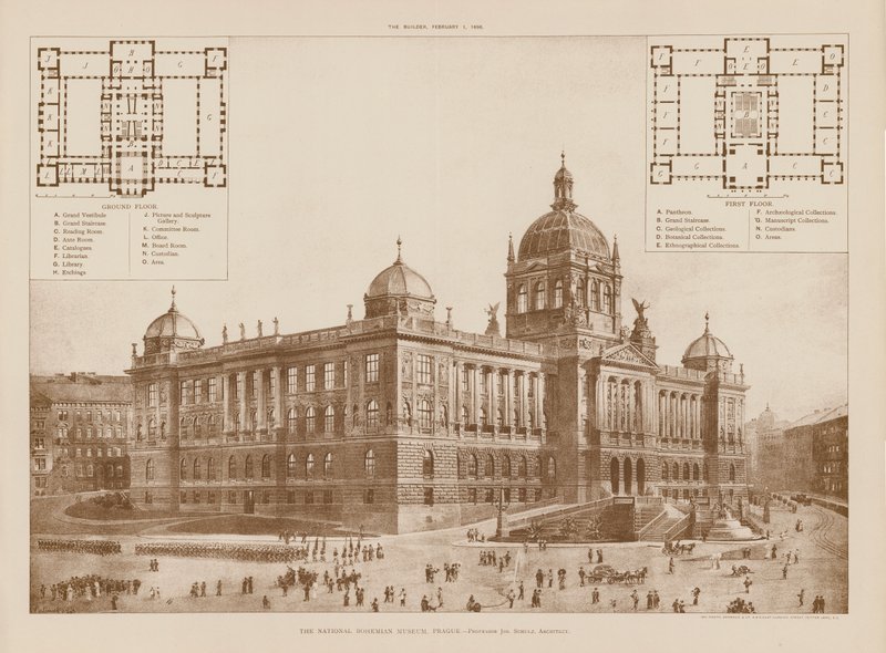 Museo Nacional de Bohemia, Praga (grabado) de English School