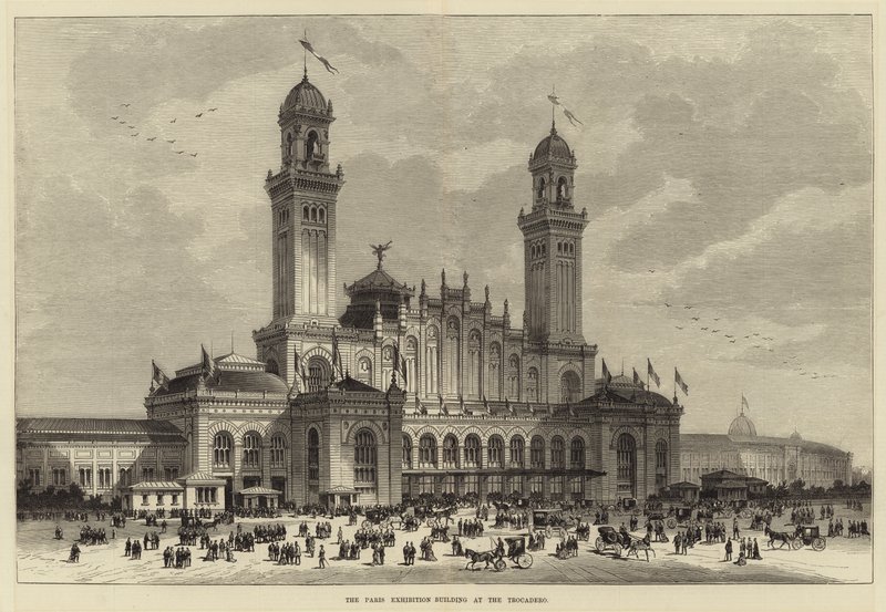 El edificio de la Exposición de París en el Trocadero de English School