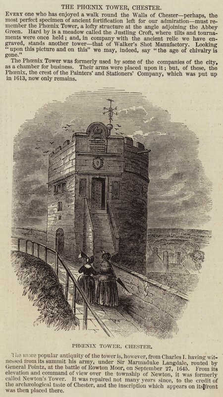 La Torre Fénix, Chester (grabado) de English School