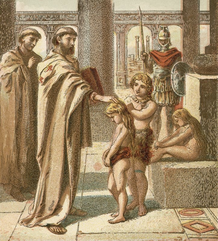 El Papa y los niños sajones de English School