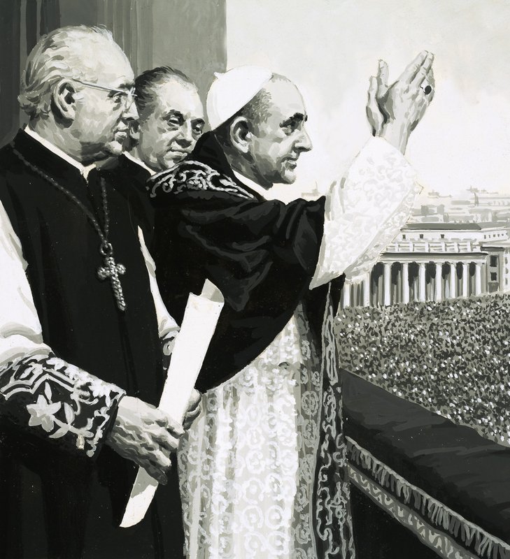 El Papa, saludando a las multitudes de English School