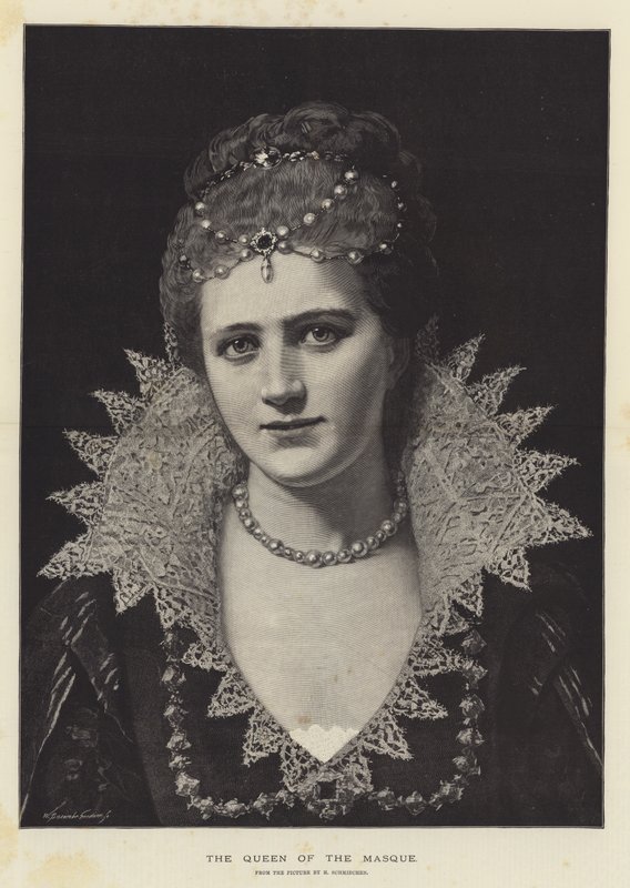 La Reina de la Máscara (grabado) de English School