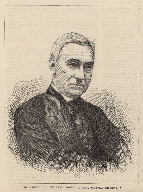 El Muy Honorable William Monsell, Director General de Correos de English School