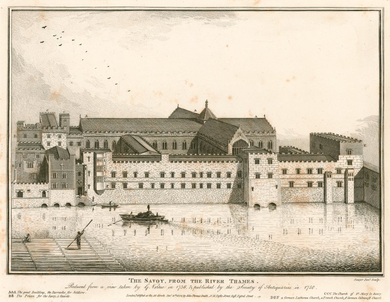 El Savoy, Londres, desde el río Támesis de English School