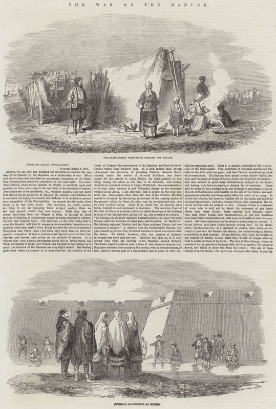 La Guerra en el Danubio (grabado) de English School