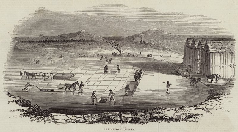 El lago de hielo de Wenham (grabado) de English School