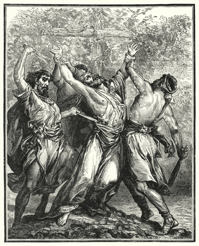 Los viñadores malvados (grabado) de English School