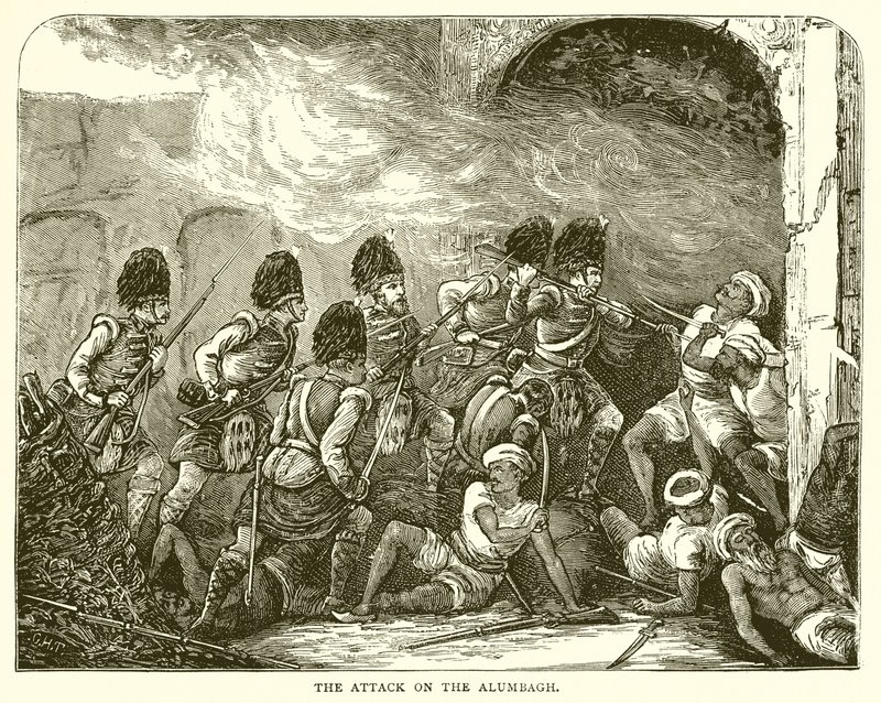 El ataque al Alumbagh (1857) de English School