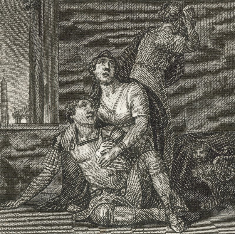 La muerte de Marco Antonio (grabado) de English School