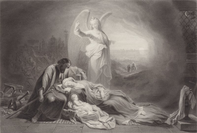 La víspera del vuelo (grabado) de English School