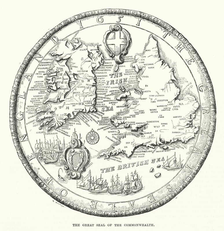 El gran sello de la Commonwealth (grabado) de English School