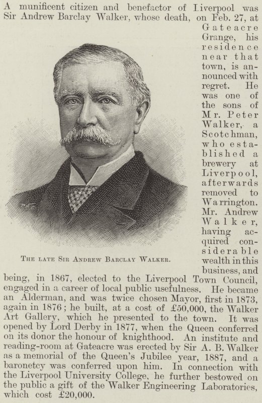El difunto Sir Andrew Barclay Walker de English School