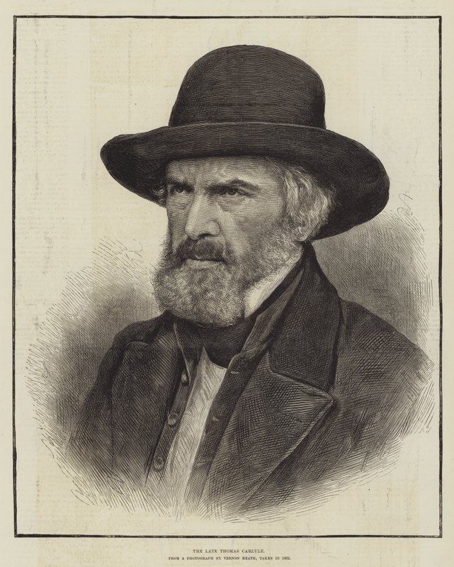 El difunto Thomas Carlyle (grabado) de English School