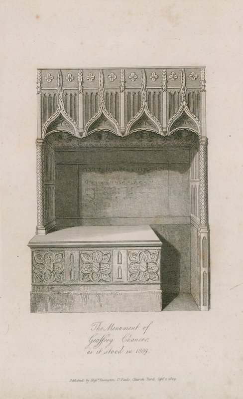 El monumento de Geoffrey Chaucer de English School