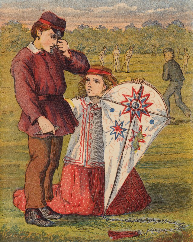La cometa desgarrada (litografía en color) de English School