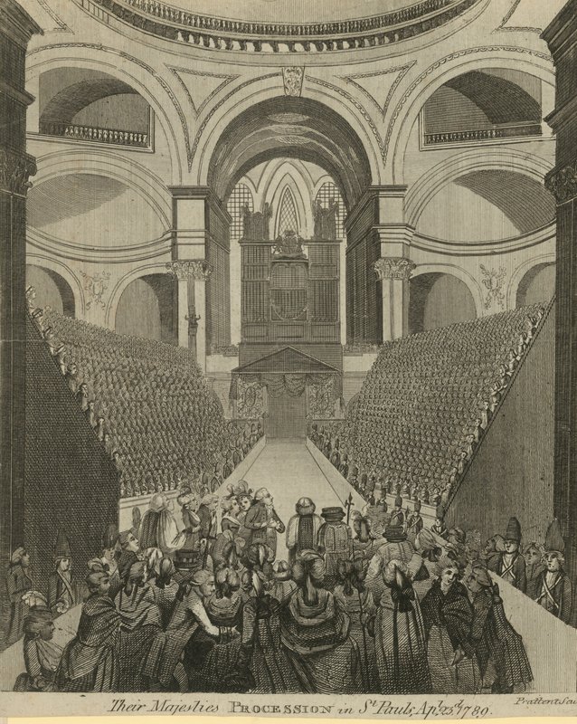 Procesión de sus majestades en la Catedral de San Pablo de English School