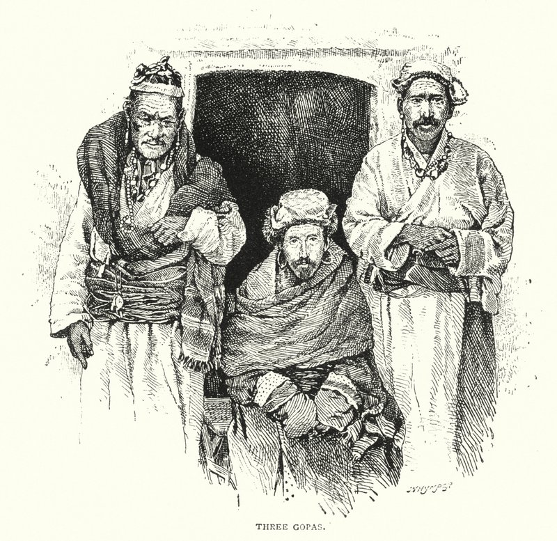 Tres Gopas (grabado) de English School