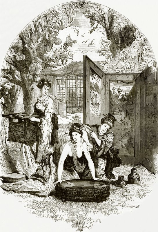 Toilette de una dama japonesa de English School