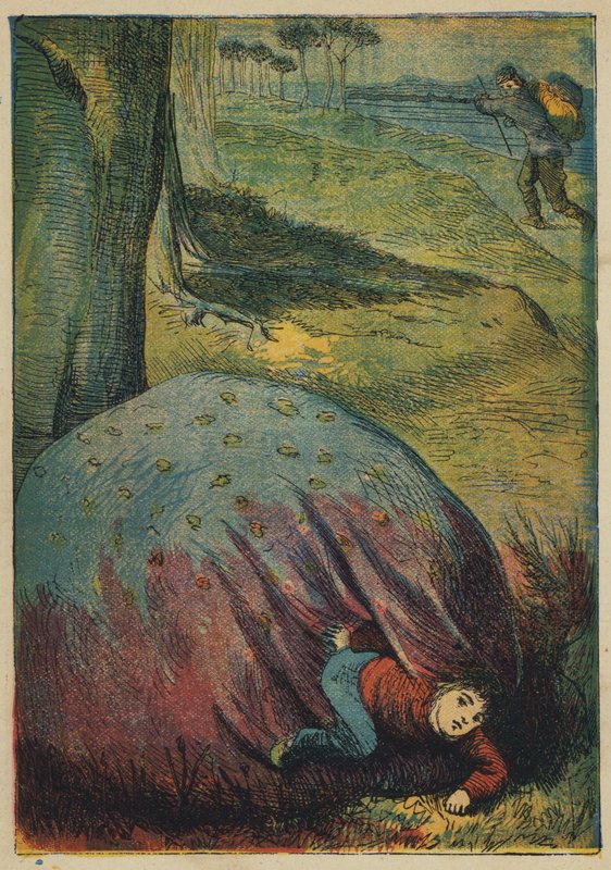 Tom Thumb and the Tinker (litografía en color) de English School