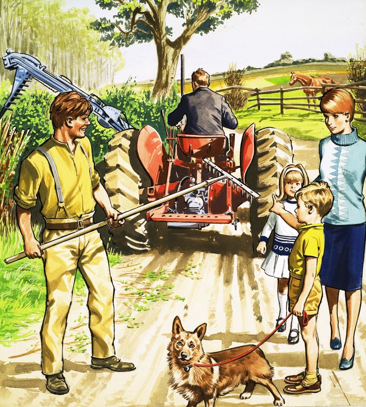Conductor de tractor y cortacésped de English School