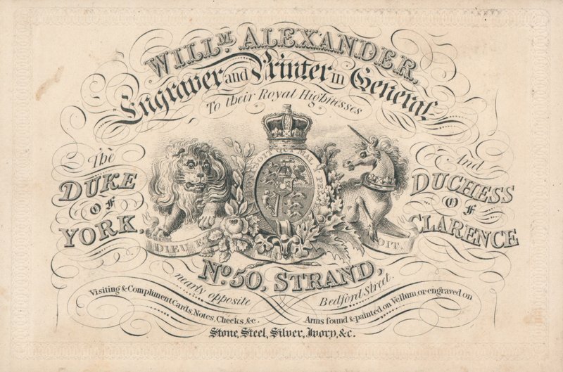 Tarjeta comercial, William Alexander de English School