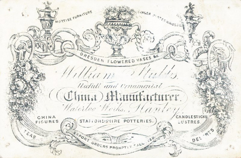 Tarjeta comercial, William Stubbs de English School