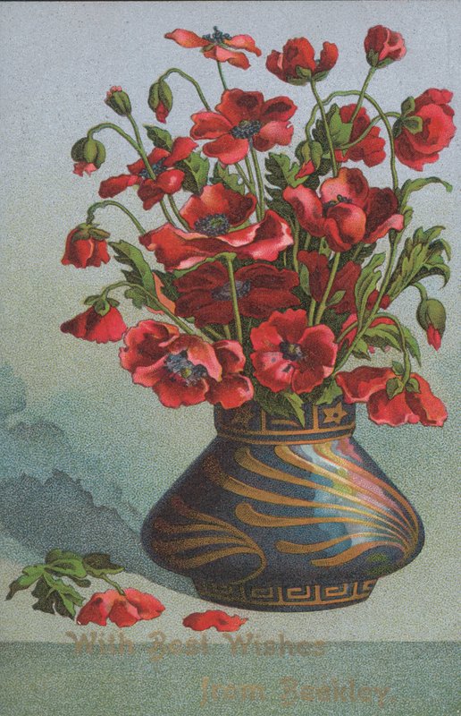 Jarrón de amapolas (cromolito) de English School
