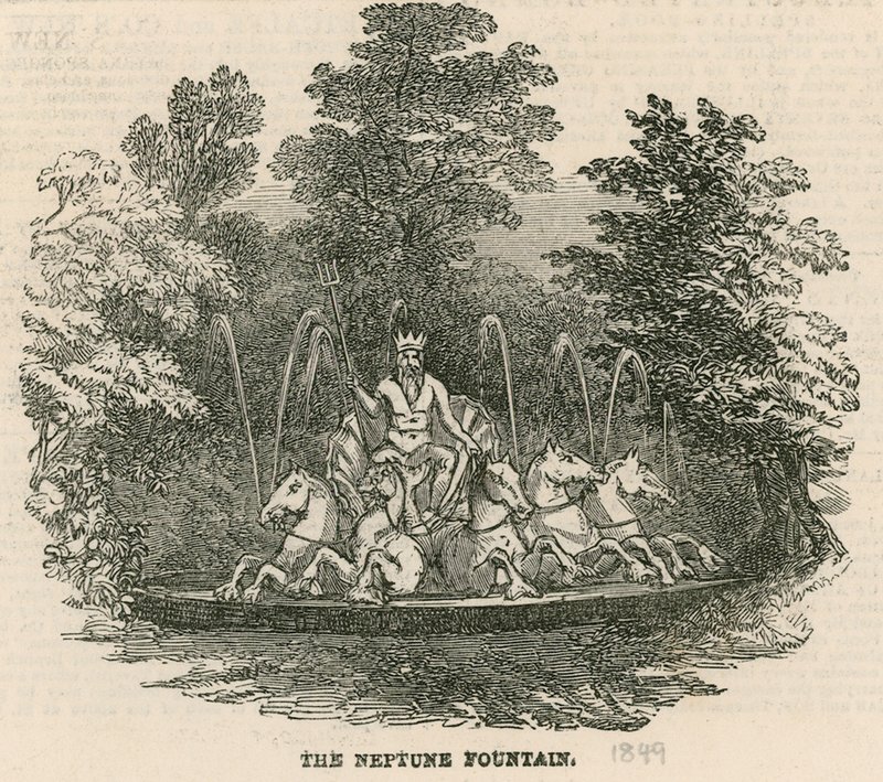 Jardines de Vauxhall, Londres: La fuente de Neptuno de English School