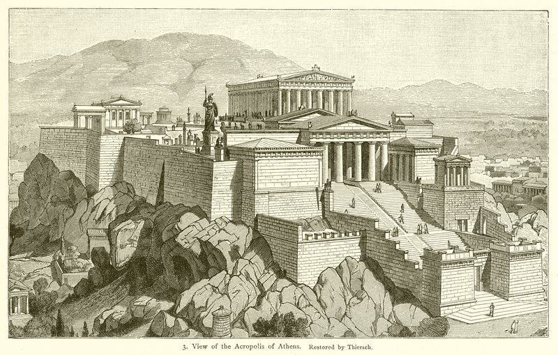 Vista de la Acrópolis de Atenas de English School