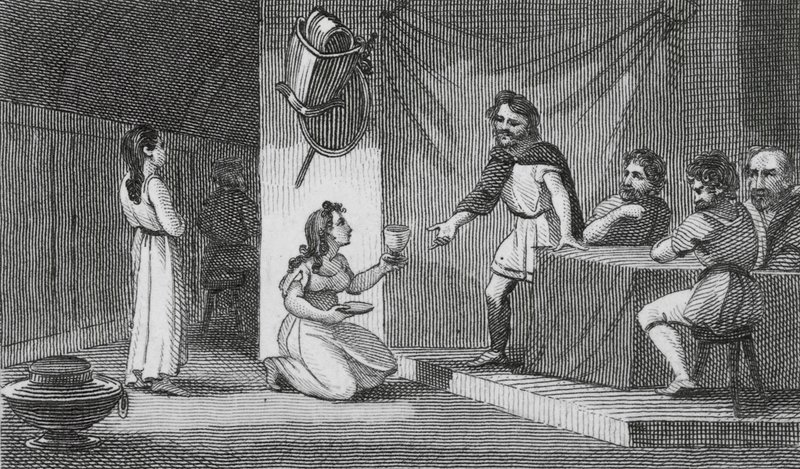Vortigern y Rowena (grabado) de English School