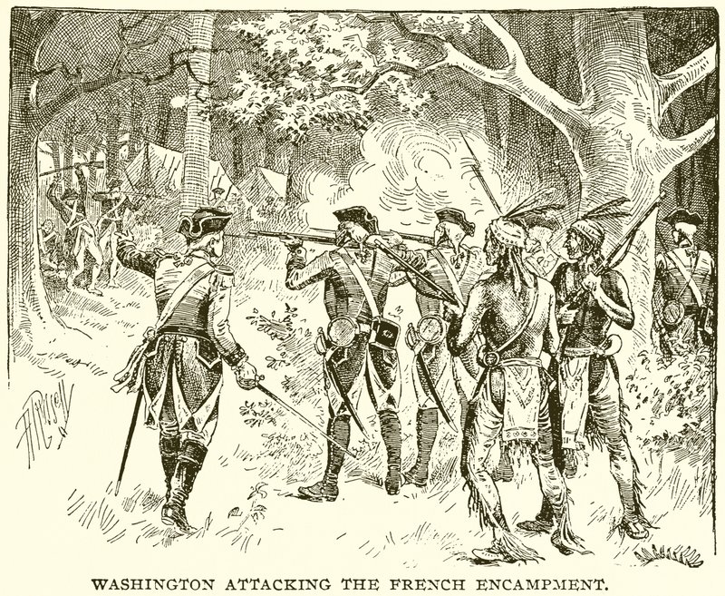 Washington atacando el Campamento Francés de English School