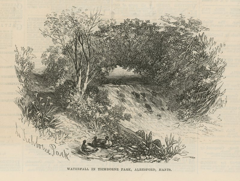 Cascada en el parque Tichborne de English School