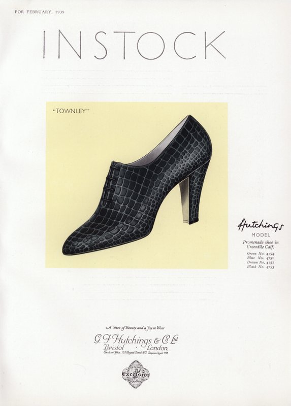 Anuncio de zapatos de mujer, años 1930 de English School
