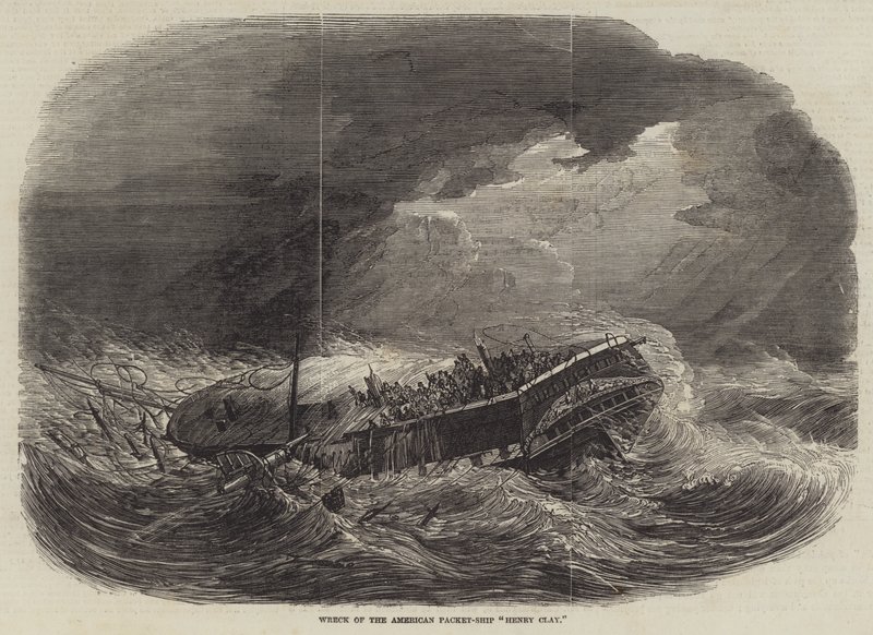 Naufragio del barco estadounidense "Henry Clay" de English School