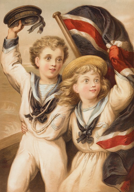 Inglaterra joven (chromolitho) de English School