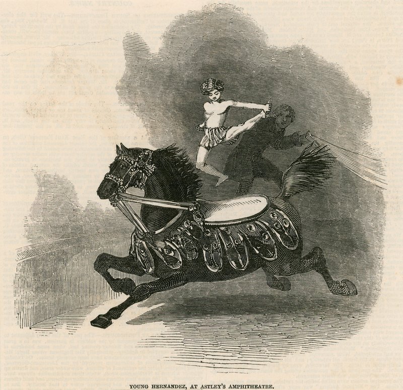 Joven Hernández en el Anfiteatro de Astley, Londres de English School