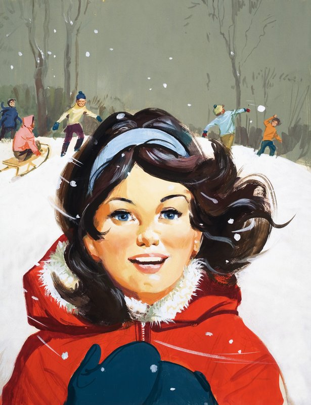 Niña disfrutando de la nieve de English School