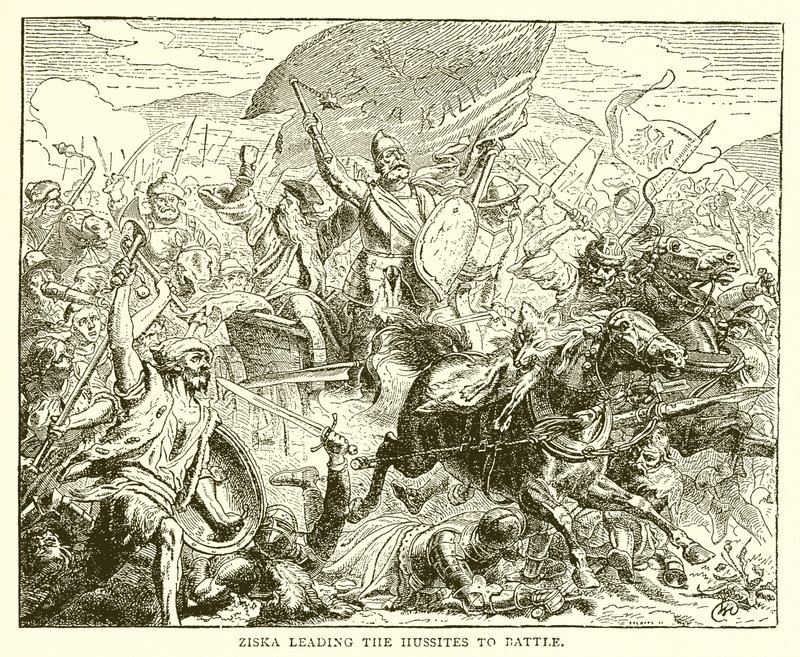 Ziska liderando a los husitas en la batalla de English School