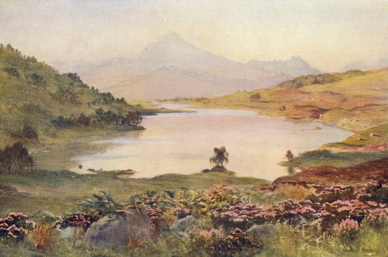 Loch Poulary (litografía en color) de Ernest Edward Briggs