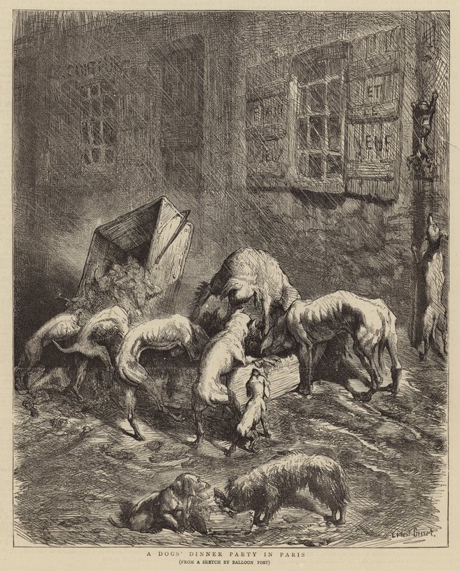 Una cena de perros en París de Ernest Henry Griset