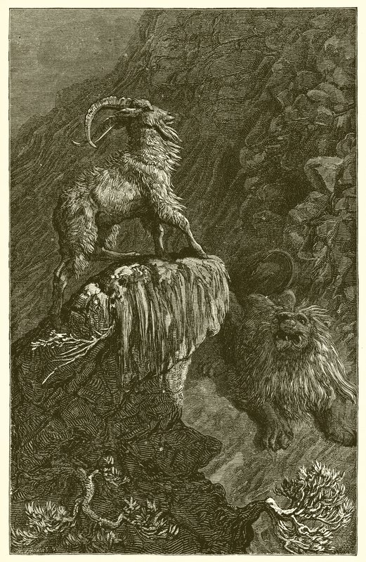 La cabra y el león de Ernest Henry Griset