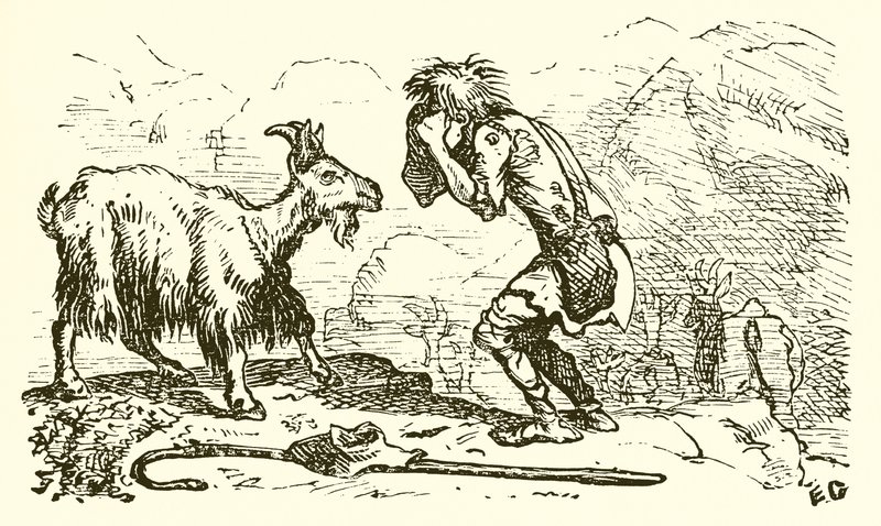 El cabrero y la cabra de Ernest Henry Griset